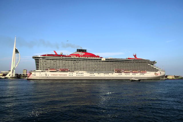 Virgin's Lady Resilient Cruise leaving Portsmouth as she heads for Zeebrugge. Picture Credit: Alison Treacher