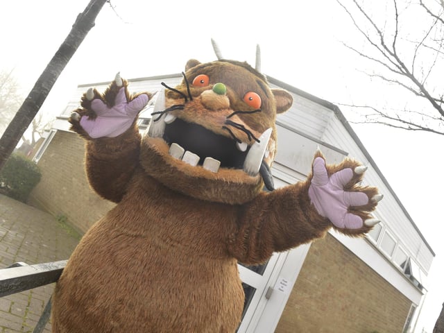 A reading of the book The Gruffalo with an a appearance from The Gruffalo himself at the Alderman Lacey Library in Baffins. Picture: Sarah Standing (140223-9515)