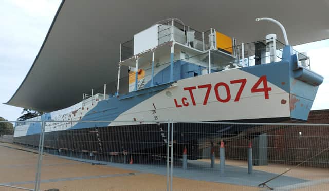 The LCT 7074 on Southsea seafront is undergoing paint work ahead of its re-opening on May 17.
