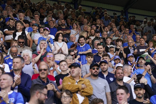 The home section was sold out as 17,194 Pompey fans cheered on the Blues against Cheltenham