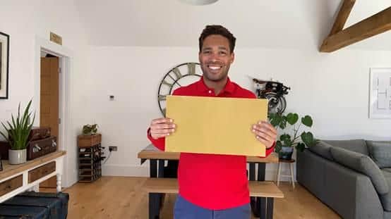 An ambassador from the People's Postcode Lottery congratulated the Portchester residents on their win. Picture: People's Postcode Lottery