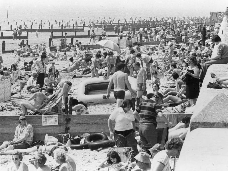 Hayling beach is extremely popular for the summer of 1980. The News PP4455