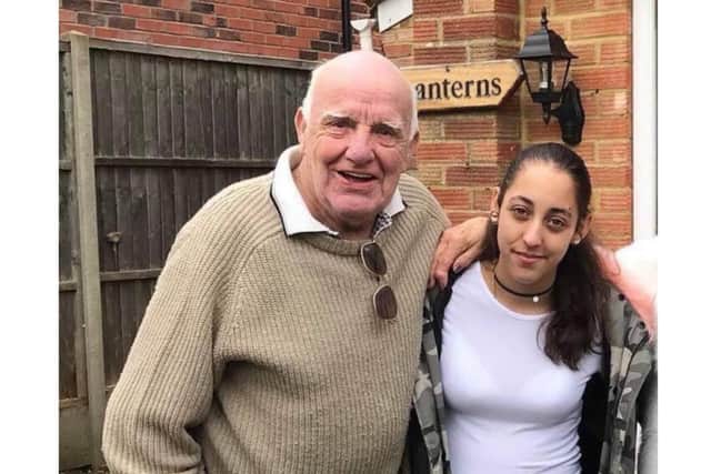 Dennis Edwards, left, with grandaughter Laila. Picture: Supplied