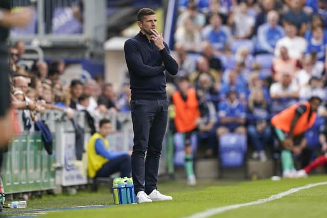 John Mousinho contemplates how to break down Cheltenham in Saturday's Fratton Park stalemate. Picture: Jason Brown/ProSportsImages