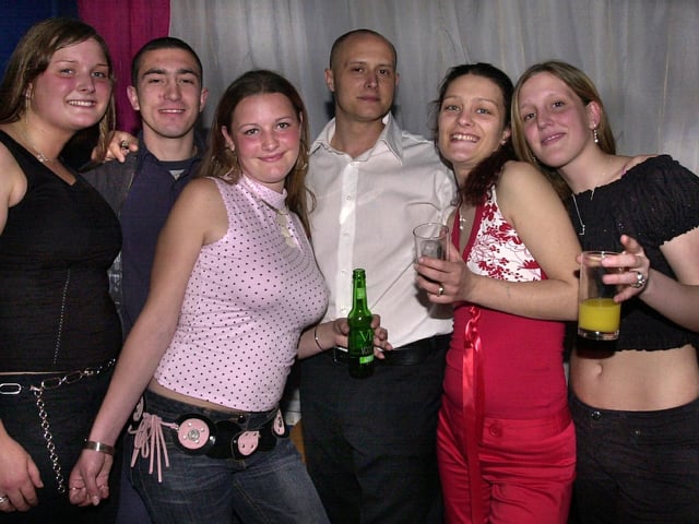 Clubbers having a good time at Bar Bluu in Clarendon Road, Southsea, in the 00s.