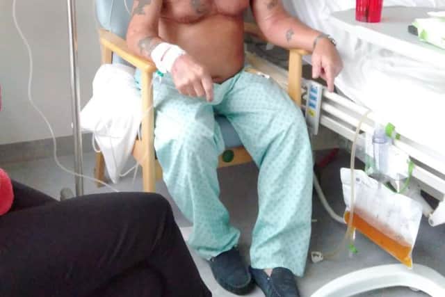 Mick Powell, 75, in hospital during the winter with what he believes was Covid-19.