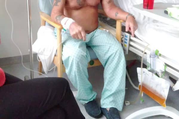 Mick Powell, 75, in hospital during the winter with what he believes was Covid-19.