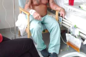 Mick Powell, 75, in hospital during the winter with what he believes was Covid-19.