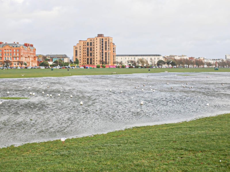 Pictured: Flooding at Southsea Common