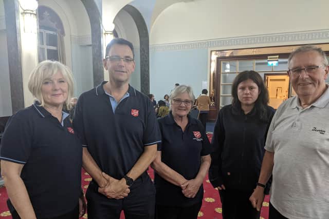 From left: Julie Wheeler, Mark Wheeler, Maggie Clayton, Becky Austin, and Melvyn Thomas, from the Salvation Army. Picture: Emily Turner