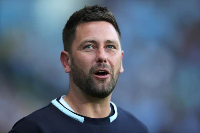 COVENTRY, ENGLAND - AUGUST 16: Des Buckingham, the Oxford United manager looks on during the Sky Bet Championship match between Coventry City FC and Oxford United FC at The Coventry Building Society Arena on August 16, 2024 in Coventry, England. (Photo by David Rogers/Getty Images)