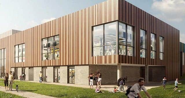 An artist's impression of the extension to Fareham Leisure Centre.