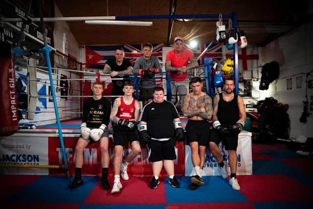 Todd Scanlon, centre, with Team Wiseman. Picture: John Arthur