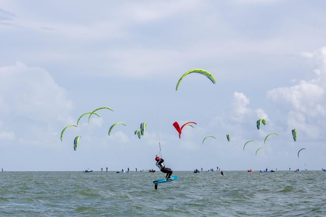The Formula Kite European Championships start in Portsmouth, Southsea on Thursday 21st September 2023
Pictured: Competitors at the event
Picture: Habibur Rahman