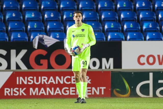 Duncan Turnbull has been on Pompey's bench seven times this season - yet Peterborough was his first-team debut. Picture: Nigel Keene/ProSportsImages