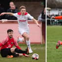 Horndean's Zack Willett, left, and Portchester's Brett Pitman have scored 89 Wessex Premier goals between them this season.