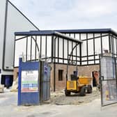 The new-look entrance to the south-east corner of Fratton Park between the Milton End and the South Stand is taking shape nicely, with extended concourses part of its new features.