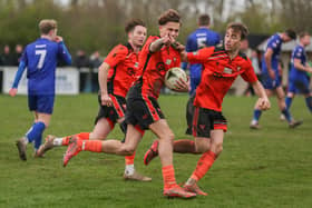 Portchester's Harrison Brook has just struck a penalty leveller. Picture by Nathan Lipsham