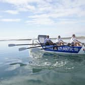 Instructors from the Royal Army Physical Training Corps, Captain Scott Pollock (standing), Staff Sergeant Phillip Welch (left), Warrant Officer Class 1 Victoria Blackburn (second left) and Sergeant Laura Barrigan, in training at Thorney Island near Chichester ahead of their attempt to row the Atlantic Ocean competing as the Force Atlantic 21 team in the Talisker Whisky Challenge. Picture date: Wednesday October 13, 2021.