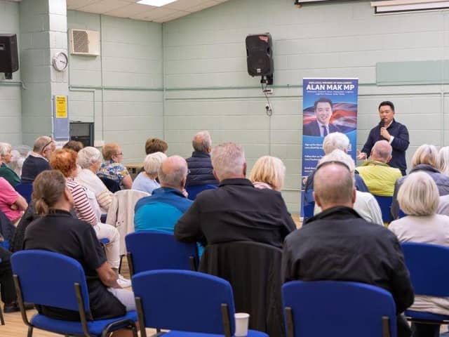 Alan Mak MP at one of his Q&A public meetings in Emsworth