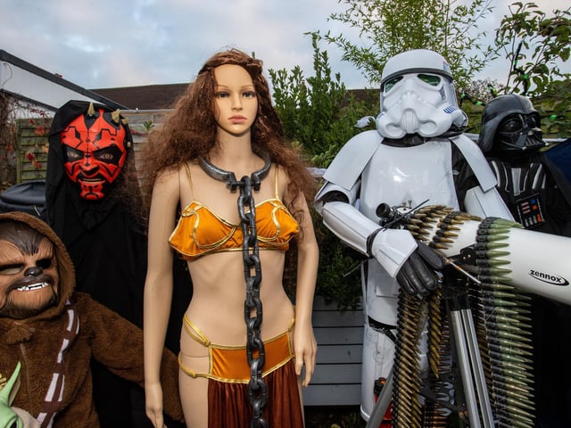Dave and Louise Whitfield, along with a team of helpers have created a terrifying live action halloween maze in their own back garden.  Pictured - Their house on Thurbern Road in Portsmouth has been transformed into the terrifying maze.  Photos by Alex Shute