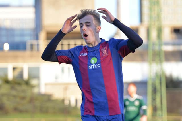 Not this time - James Franklyn reacts after a chances goes begging. Picture: Martyn White.
