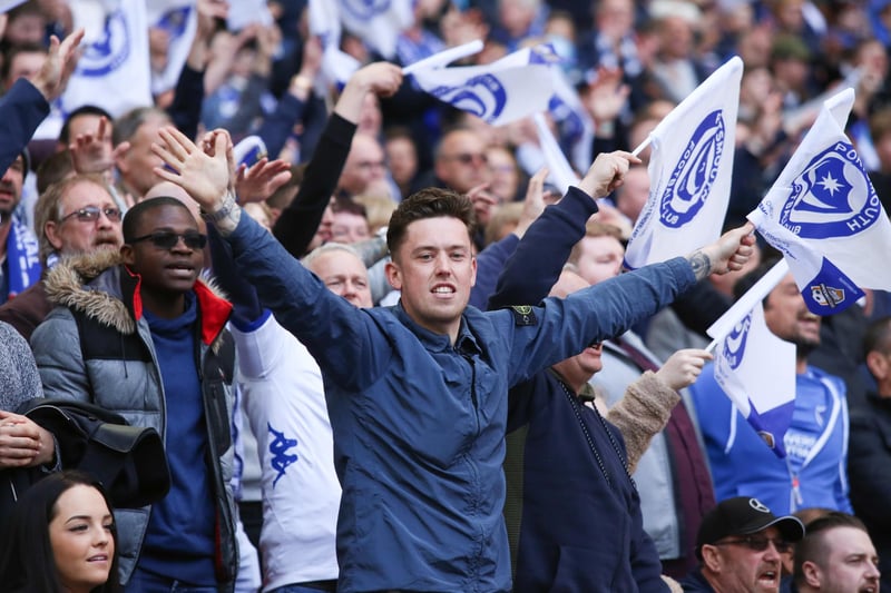 Pompey fans at Wembley against Sunderland in the Checkatrade Trophy final on March 31, 2019. Picture: Habibur Rahman