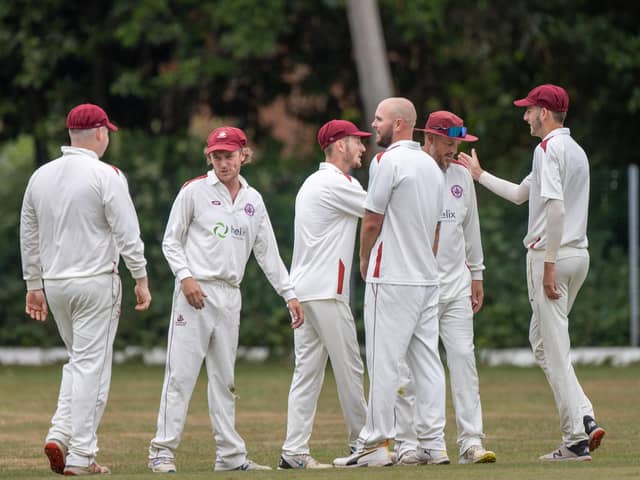 Portsmouth & Southsea celebrate taking a St Cross wicket during their SPL Division 2 home loss. Picture by Alex Shute