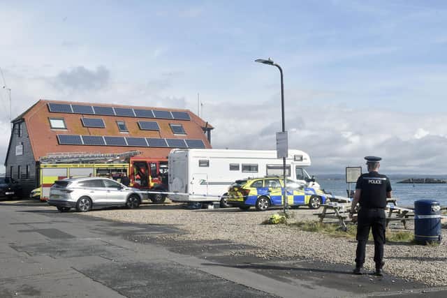 The aftermath of the anti-migrant demonstration in Eastney, after hundreds of protesters gathered at Eastney Point.