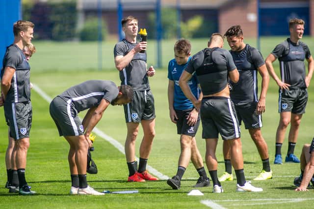 Pompey during the first day of pre-season training in 2019. Picture: Habibur Rahman