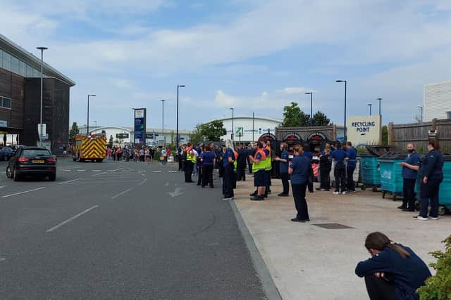 Staff and customers were evacuated from the Tesco Extra in Fratton Way on June 2, 2021. Picture by Fiona Callingham