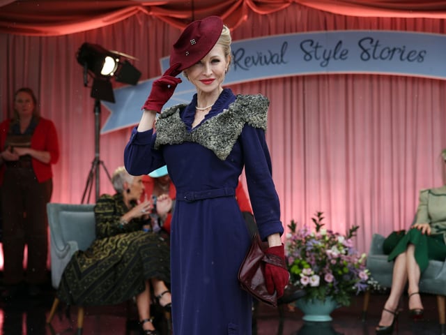 As well as a celebration of classic cars there was competition for best dressed. Photo: Kieran Cleeves/PA Wire