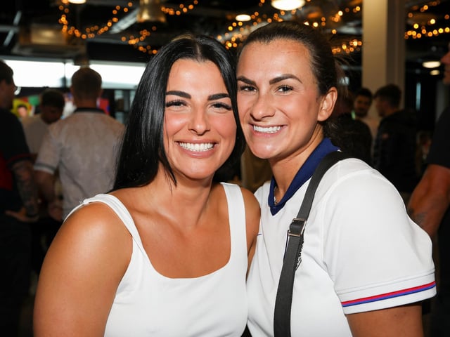 Fans watch Netherlands v England, UEFA Euros 2024 semi-final played in Dortmund, at Village Hotel, Lakeshore Drive, CoshamPicture: Chris  Moorhouse (100724-033)