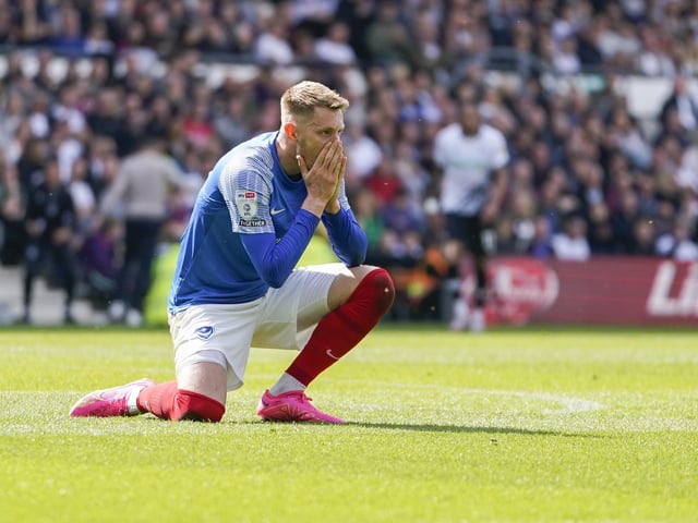 Joe Pigott can't believe his luck after hitting the post