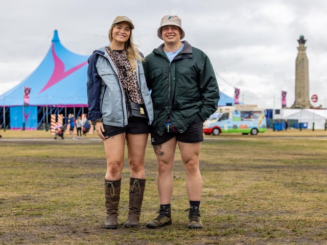 Francesca Mant (26) and Charlie Floyd (25) who came down from London to see Jamie T. Picture: Mike Cooter (240824)