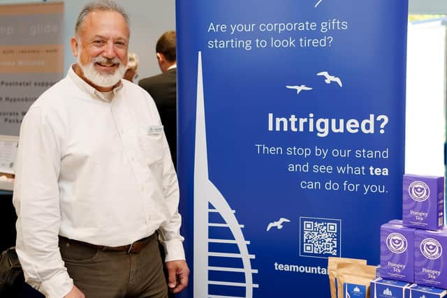 Tea Mountain founder Alexis Rennie exhibiting his Portsmouth Tea at the GetSet Connect Expo 2022. Picture: James White
