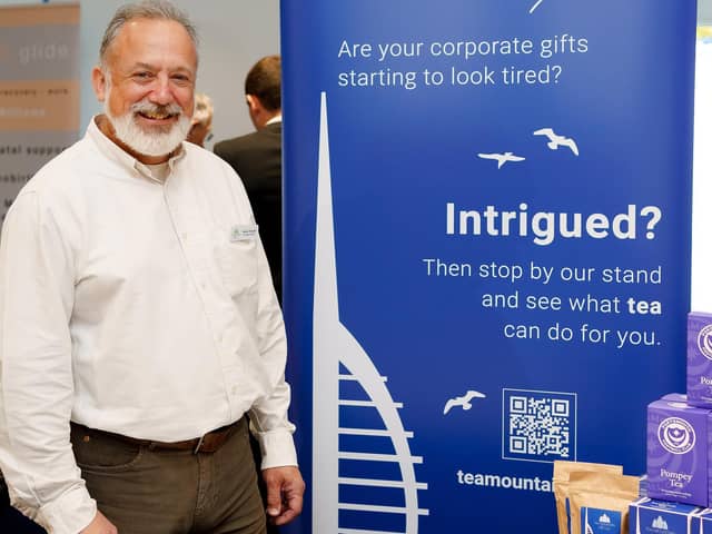 Tea Mountain founder Alexis Rennie exhibiting his Portsmouth Tea at the GetSet Connect Expo 2022.  Picture: James White