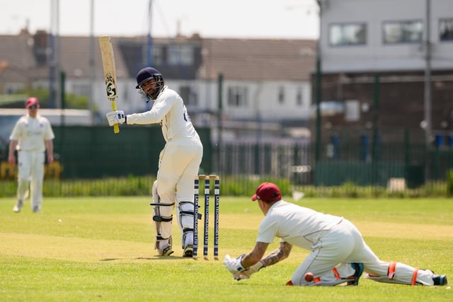Rakesh Janardhanan batting for Kerala 2nds against Portsmouth & Southsea 3rds. Picture: Keith Woodland (270521-207)
