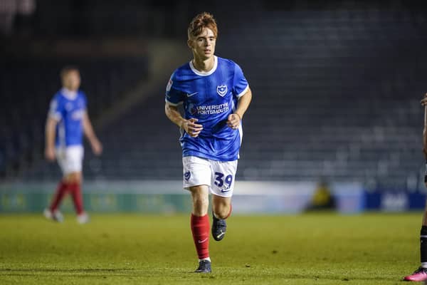 Portchester teenager Mitch Aston made his Pompey debut in Tuesday night's win over Gillingham. Picture: Jason Brown/ProSportsImages