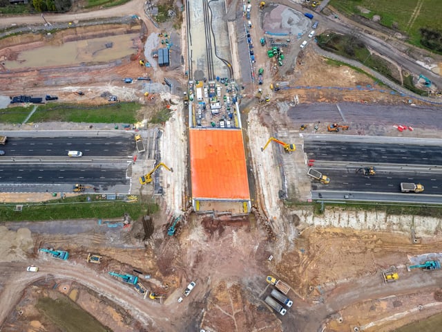 The M27 remains closed over the festive period as a new tunnel is positioned as part of a new junction.Pictured - The M27 closed as works continuePhotos by Alex Shute