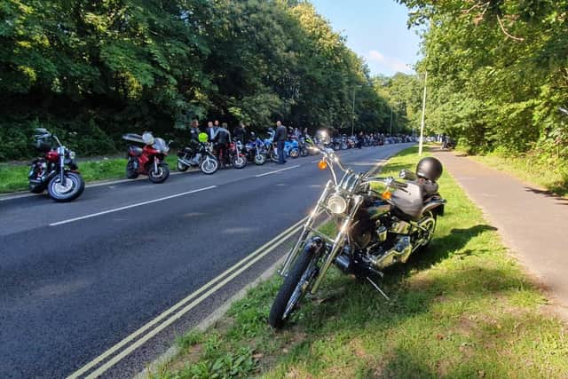 Around 500 bikes arrived to take part in the procession. Picture: Habibur Rahman