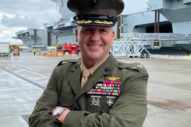 Colonel Simon Doran, the senior American military official serving with the US Marine Corps on board HMS Queen Elizabeth during her carrier strike deployment. Photo: Tom Cotterill