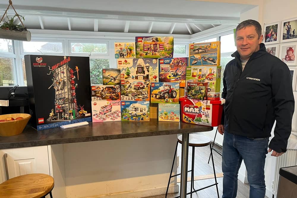 James Collins with the Lego sets