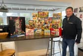 James Collins with the Lego sets