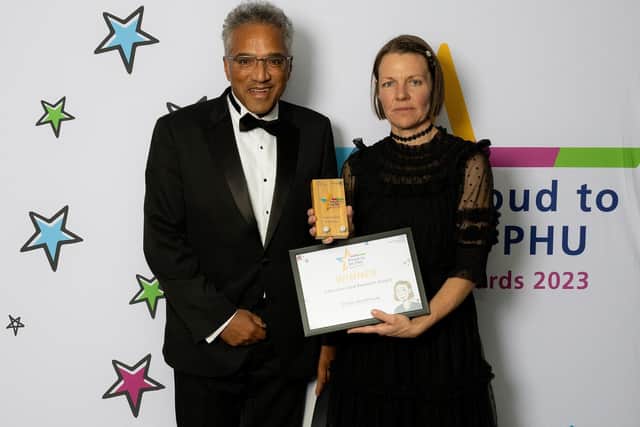 Education and Research Award: Emma Woodhouse, Lead Sister for Neonatal Retrieval Nursing Team, with Anoop Chauhan. Picture by Marcin Jedrysiak