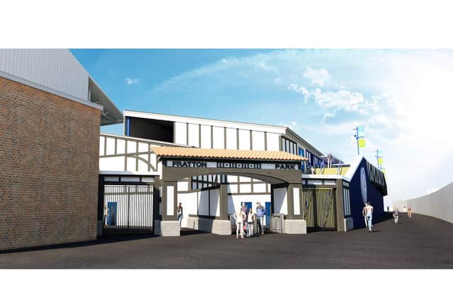 How the Milton South entrance of Fratton Park could look Picture HGP Architects.