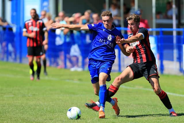 Kelvin Robinson, left, was on target in Baffins Milton Rovers' FA Cup win over Alton. 
Picture: Chris Moorhouse