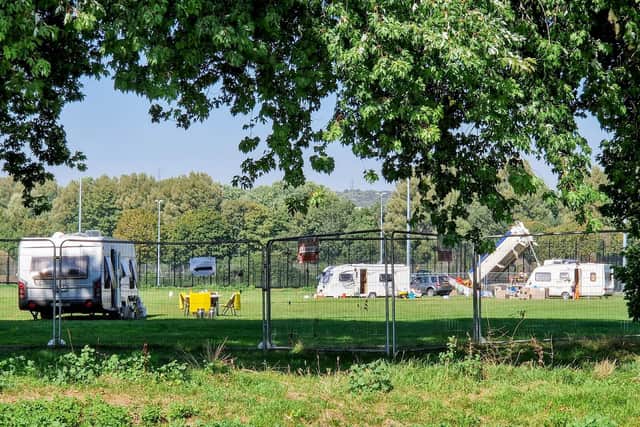 A group of Travellers set up camp at King George Playing Field in September Picture: National World