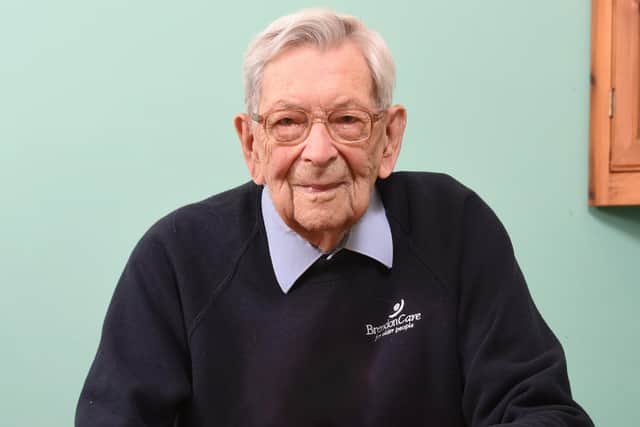 Pictured: Robert Weighton, pictured turning 110, will celebrate his 112th birthday on March 29. Photo: Simon Czapp/Solent News & Photo Agency