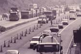 Roadworks continue between Hilsea and Fareham junction on the M27 in July 1995. The News PP4079